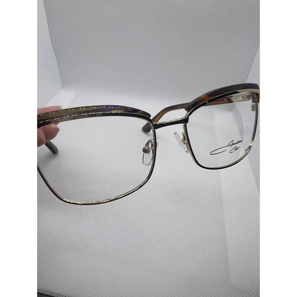 Jonathan Cate Salem Designer Eyeglasses Frames Gold Brown Tortoise‎ Semi Rimless